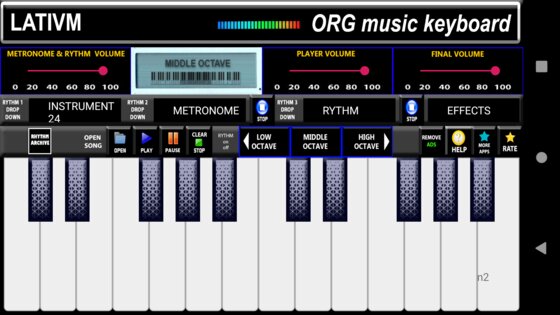 ORG Music Keyboard Simulator 1.1.2. Скриншот 4
