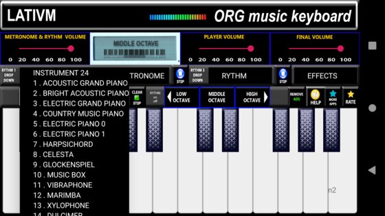 ORG Music Keyboard Simulator 1.1.2. Скриншот 6