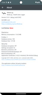 MediLog 3.7.2. Скриншот 1