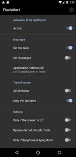 Flash Alert (Calls & SMS) 2.9.1. Скриншот 2