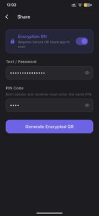 Secure QR Share 1.0.0. Скриншот 1