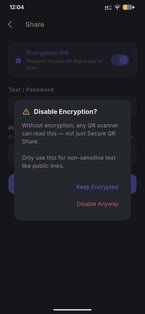 Secure QR Share 1.0.0. Скриншот 2