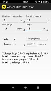 Voltage Drop Calculator 1.0.0. Скриншот 4