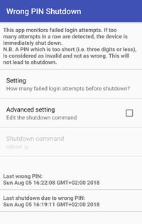 Wrong PIN Shutdown 12. Скриншот 1