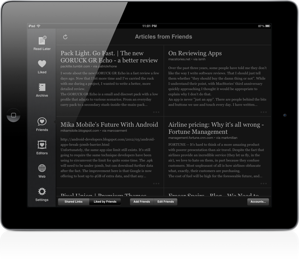 Instapaper становится бесплатным, но с платными функциями