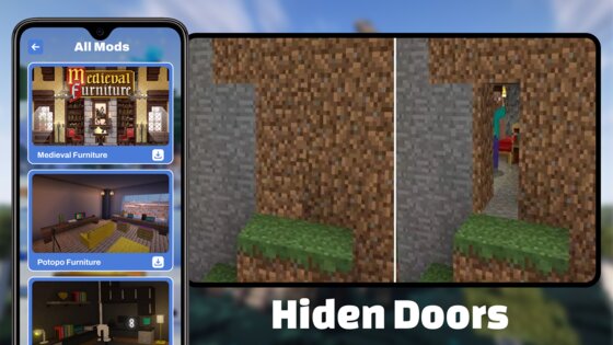 Мод Камуфляжные Двери для MCPE 387117760. Скриншот 8