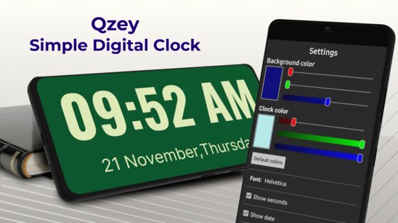 Qzey: Простые цифровые часы 6.1.0. Скриншот 15