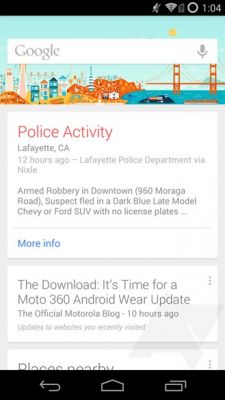 Google Now теперь показывает карточки с информацией о солнечных затмениях и деятельности полиции