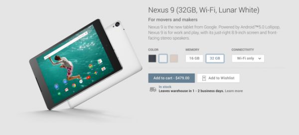 Nexus 9 и Nexus Player официально доступны для покупки в Google Play