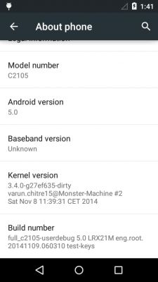Sony Xperia L получил AOSP-версию прошивки с Android 5.0 Lollipop