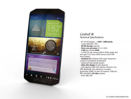Linshof i8 — мощный и необычный смартфон из Германии