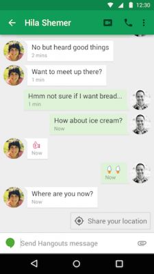 Hangouts 2.5: Material Design, стикеры и новые геолокационные подсказки