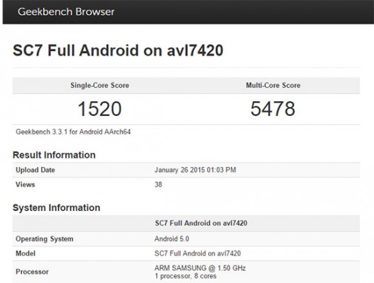 Новый процессор Samsung Exynos 7420 Octa прошёл тестирование Geekbench 3
