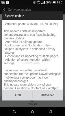 HTC One (M8) в Европе получает Android 5.0 Lollipop