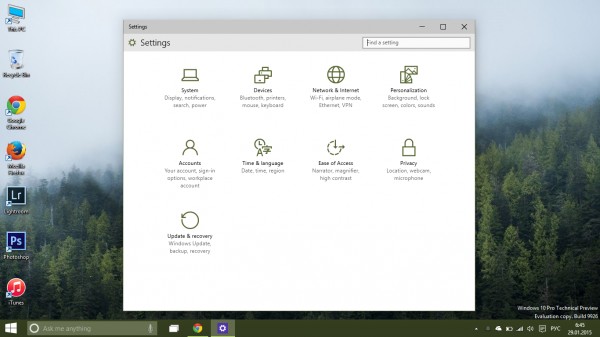 Обзор нововведений в январской сборке Windows 10 Technical Preview