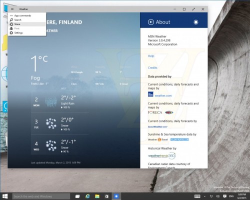 Скриншоты новой сборки Windows 10 Technical Preview с номером 10022