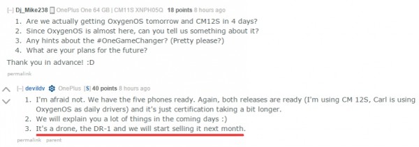 Новое устройство от OnePlus будет дроном?