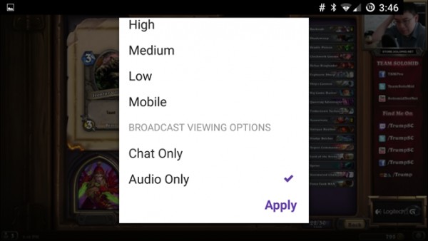 Twitch для Android получил большое обновление