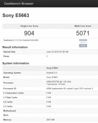 Характеристики смартфона Sony E5663 утекли в сеть