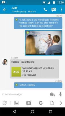 BlackBerry Messenger для Android получил новый дизайн