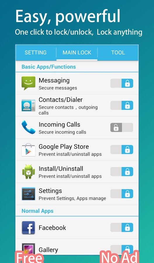 HI App Lock 2.7. Скриншот 2