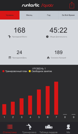 Runtastic Squats PRO. Скриншот 2