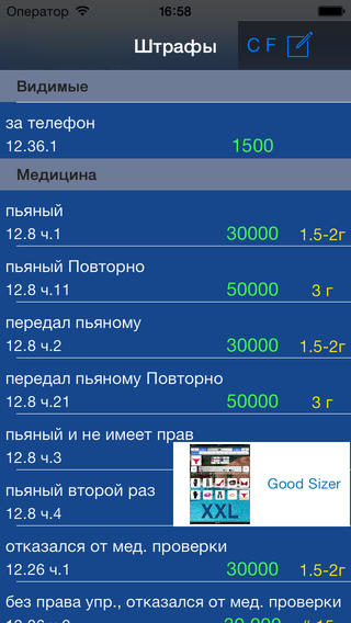 Дорожные Штрафы 2012. Скриншот 1