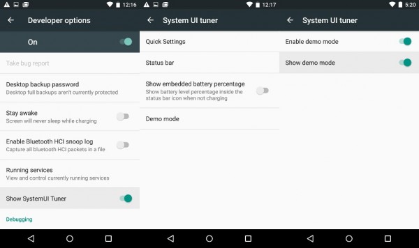 Demo Mode в Android M Developer Preview позволит создавать идеальные скриншоты