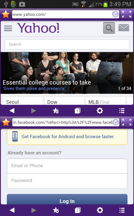 Dual Browser Lite 2.2.1. Скриншот 3