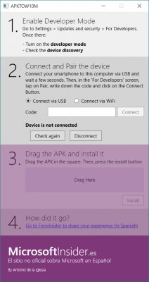 Решение проблем с установкой Android-приложений на Windows 10 Mobile