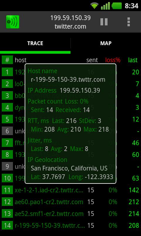 TracePing 2.0.5. Скриншот 2