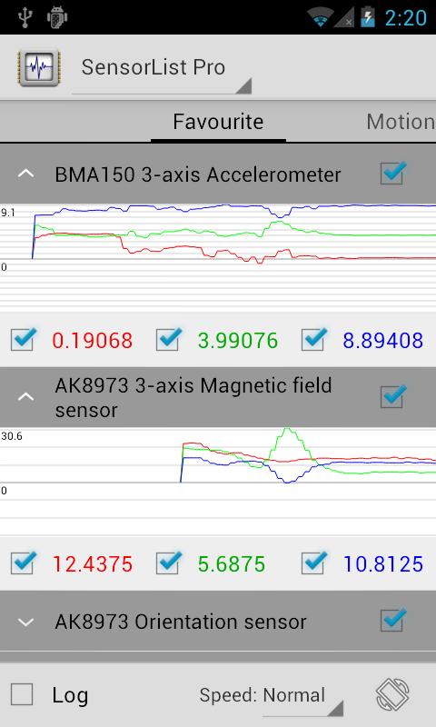 Sensor List 4.0.1. Скриншот 1
