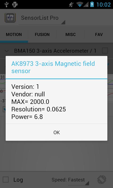 Sensor List 4.0.1. Скриншот 4