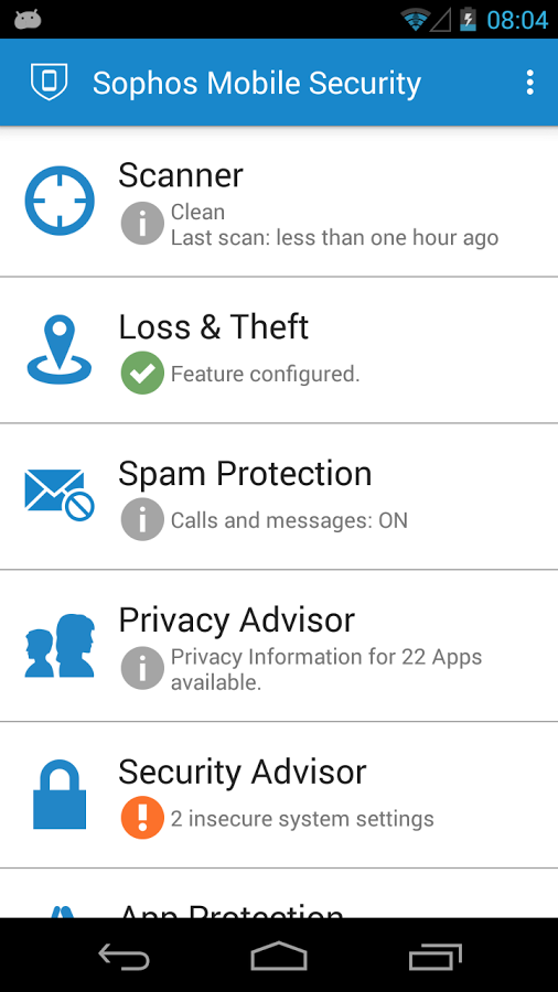 Sophos Intercept X for Mobile 9.7.4025. Скриншот 1