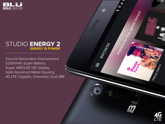 Новые смартфоны линейки Blu Energy получили внушительные аккумуляторы