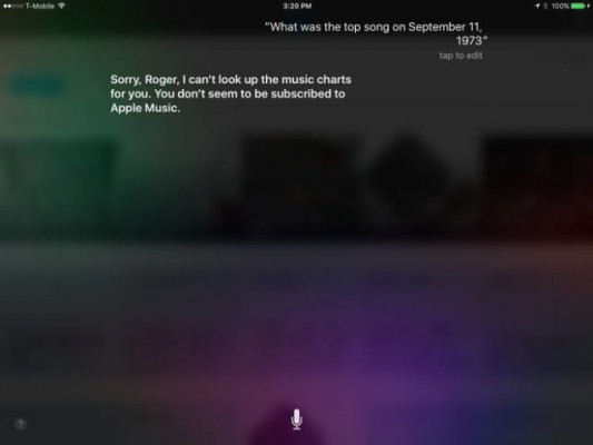 Siri не отвечает на вопросы о музыкальных чартах, если вы не подписаны на Apple Music