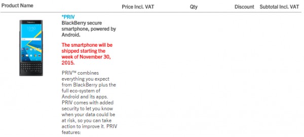 Первые партии BlackBerry Priv уже раскуплены
