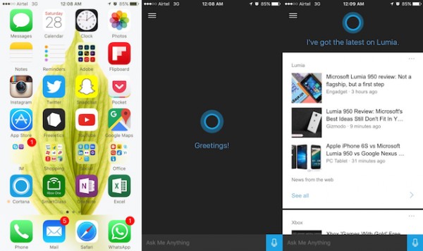 Microsoft начала рассылать тестерам Cortana для iOS