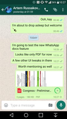 В WhatsApp* теперь можно делиться документами