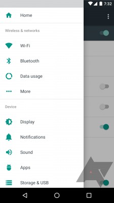 Каким будет меню настроек в Android N