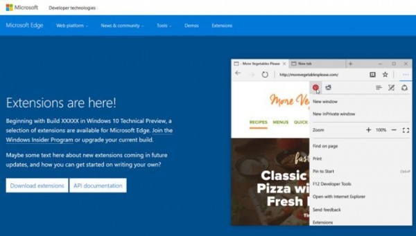 Поддержка расширений в Microsoft Edge уже совсем скоро