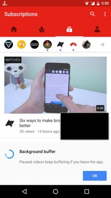 YouTube для Android научился подгружать видео в фоне