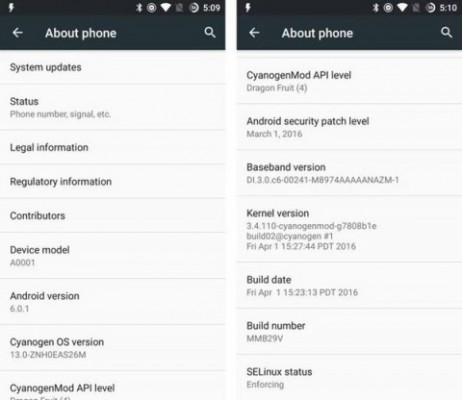 OnePlus One обновляется до CyanogenOS 13