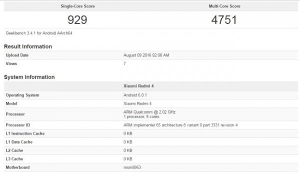 Xiaomi Redmi 4 получит процессор Snapdragon 625