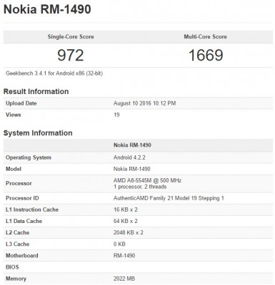 Не вышедшие смартфоны Nokia появились в бенчмарке