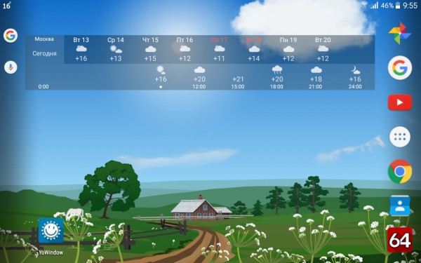 Обзор погодной программы YoWindow на Android