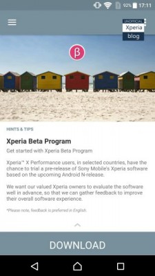 Sony запускает программу тестирования Android 7.0 Nougat