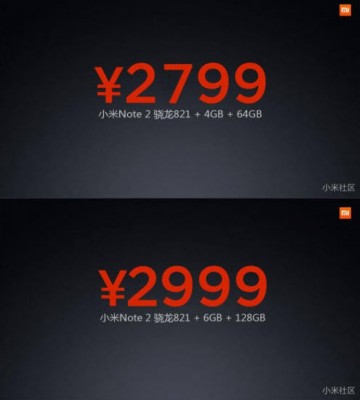Xiaomi официально подтвердила изогнутый экран в Mi Note 2