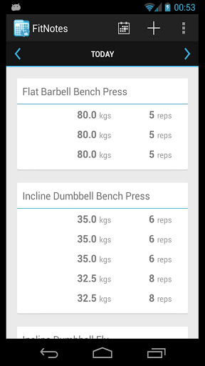 FitNotes 25.1. Скриншот 1