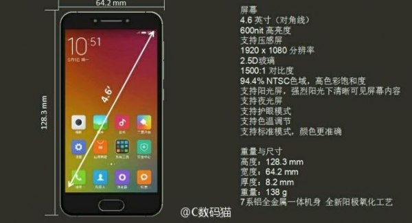 Xiaomi готовит флагман с экраном 4,6 дюймов